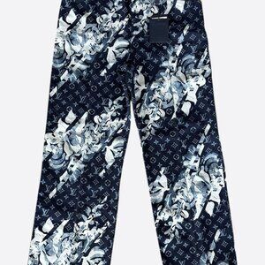 Louis Vuitton Blue Floral Monogram Jeans